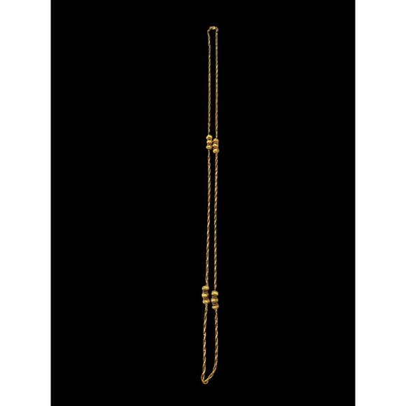 Vintage Monet Gold-Tone 53" Double Strand Rope Chain Necklace With Beaded Accent - Picture 1 of 6